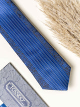 Blue Floral Necktie Gift - set - TOSSIDO