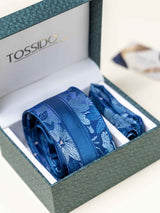 Blue Floral Necktie Gift - set - TOSSIDO
