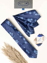 Blue Floral Necktie Gift - set - TOSSIDO