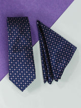 Blue Floral Necktie & Pocket Square Giftset - TOSSIDO