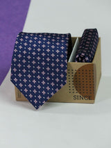 Blue Floral Necktie & Pocket Square Giftset - TOSSIDO