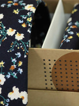 Blue Floral Necktie & Pocket Square Giftset - TOSSIDO