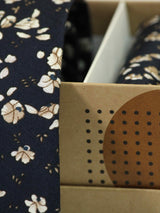 Blue Floral Necktie & Pocket Square Giftset - TOSSIDO