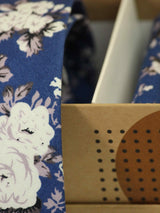 Blue Floral Necktie & Pocket Square Giftset - TOSSIDO