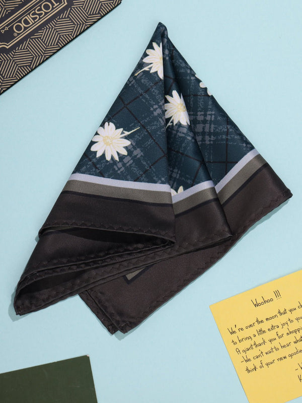 Blue Floral Pocket Square - TOSSIDO