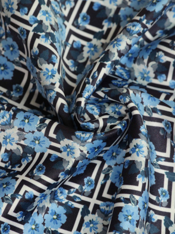 Blue Floral Pocket Square - TOSSIDO