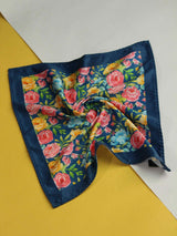 Blue Floral Pocket Square - TOSSIDO