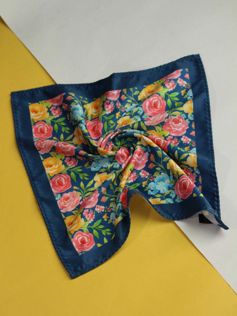 Blue Floral Pocket Square - TOSSIDO