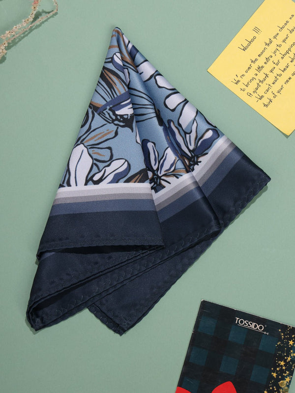 Blue Floral Pocket Square - TOSSIDO