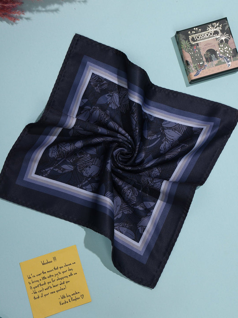 Blue Floral Pocket Square - TOSSIDO