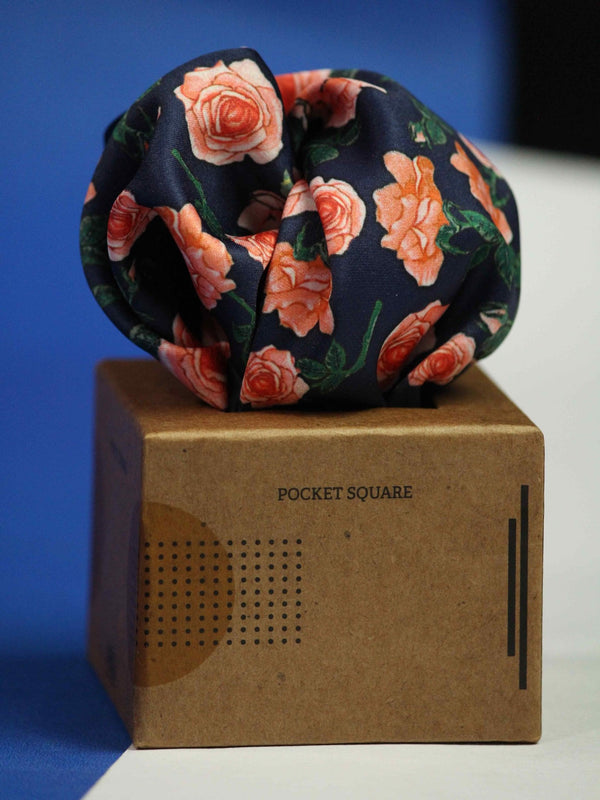 Blue Floral Pocket Square - TOSSIDO