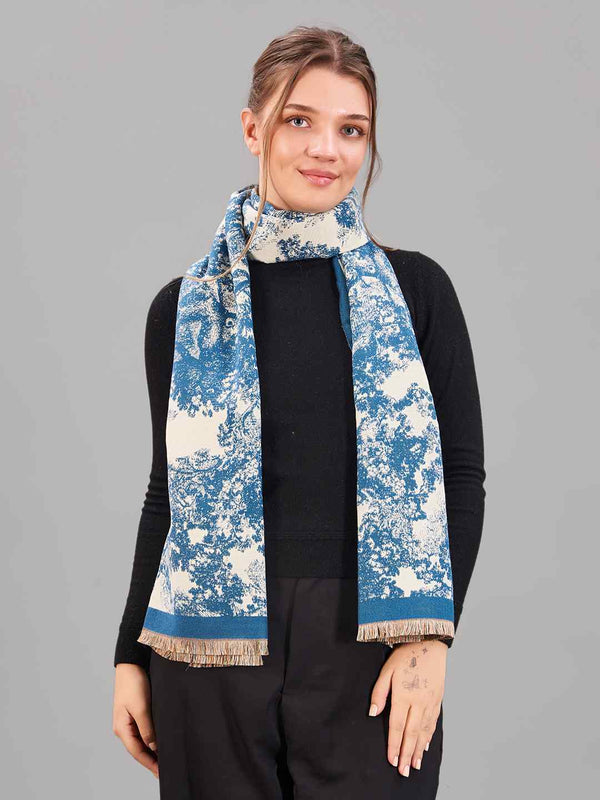 Blue Floral Premium Muffler - TOSSIDO