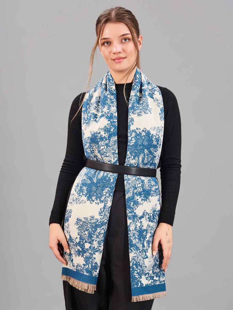 Blue Floral Premium Muffler - TOSSIDO