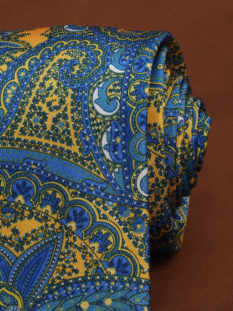 Blue Floral Printed Necktie - TOSSIDO