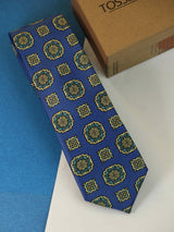 Blue Floral Printed Necktie - TOSSIDO