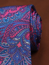 Blue Floral Printed Necktie - TOSSIDO