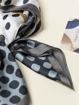 Blue Floral Printed Satin Neckerchief - TOSSIDO