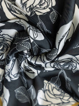 Blue Floral Printed Satin Neckerchief - TOSSIDO