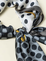 Blue Floral Printed Satin Neckerchief - TOSSIDO