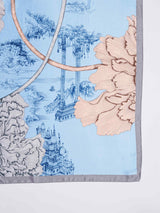 Blue Floral Printed Stole - TOSSIDO