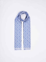 Blue Floral Reversible Stole & Pocket Square Set - TOSSIDO