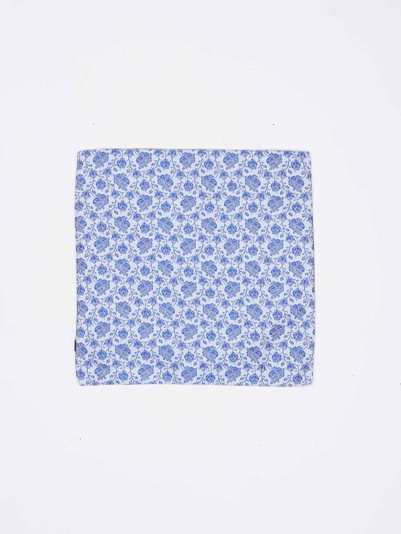 Blue Floral Reversible Stole & Pocket Square Set - TOSSIDO