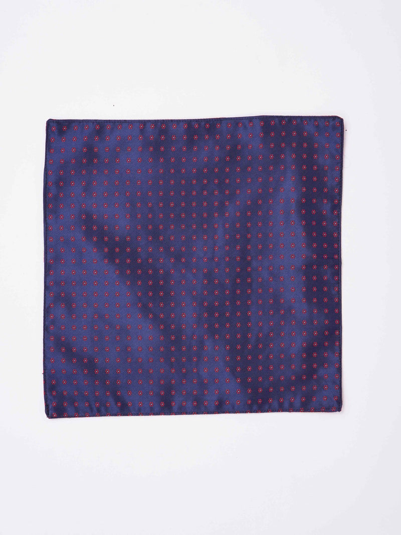 Blue Floral Reversible Stole & Pocket Square Set - TOSSIDO