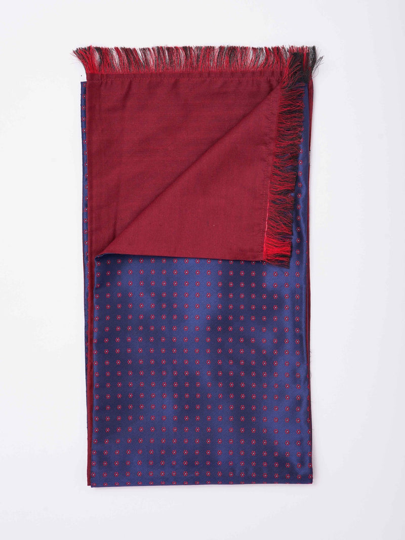 Blue Floral Reversible Stole & Pocket Square Set - TOSSIDO