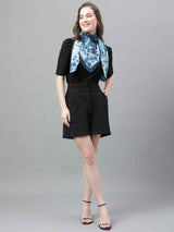 Blue Floral Scarf & Scarf Bag Set - TOSSIDO