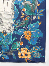 Blue Floral Scarf & Scarf Bag Set - TOSSIDO