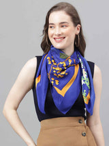 Blue Floral Scarf & Scarf Bag Set - TOSSIDO