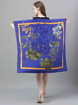 Blue Floral Scarf & Scarf Bag Set - TOSSIDO