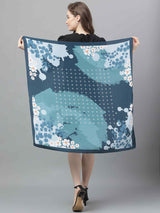Blue Floral Scarf & Scarf Bag Set - TOSSIDO