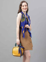 Blue Floral Scarf & Scarf Bag Set - TOSSIDO