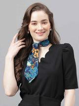 Blue Floral Scarf & Scarf Bag Set - TOSSIDO