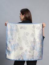 Blue Floral Short Scarf - TOSSIDO