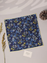 Blue Floral Silk Pocket Square - TOSSIDO