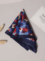 Blue Floral Silk Pocket Square - TOSSIDO