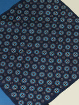 Blue Floral Silk Pocket Square - TOSSIDO