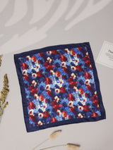 Blue Floral Silk Pocket Square - TOSSIDO