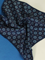 Blue Floral Silk Pocket Square - TOSSIDO