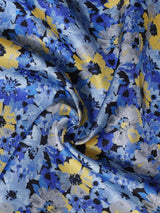 Blue Floral Silk Pocket Square - TOSSIDO