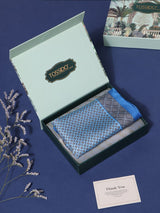 Blue Floral Silk Pocket Square - TOSSIDO
