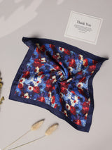 Blue Floral Silk Pocket Square - TOSSIDO