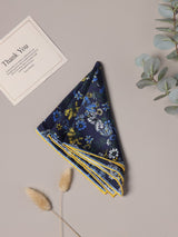 Blue Floral Silk Pocket Square - TOSSIDO