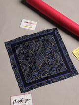 Blue Floral Silk Pocket Square - TOSSIDO