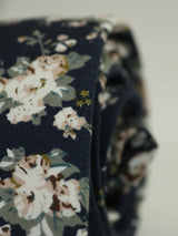 Blue Floral Skinny Necktie - TOSSIDO