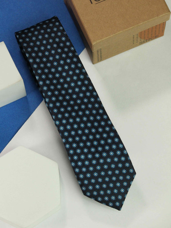 Blue Floral Skinny Necktie - TOSSIDO