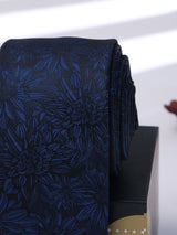 Blue Floral Skinny Necktie - TOSSIDO
