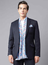 Blue Floral Stole & Pocket Square Set - TOSSIDO